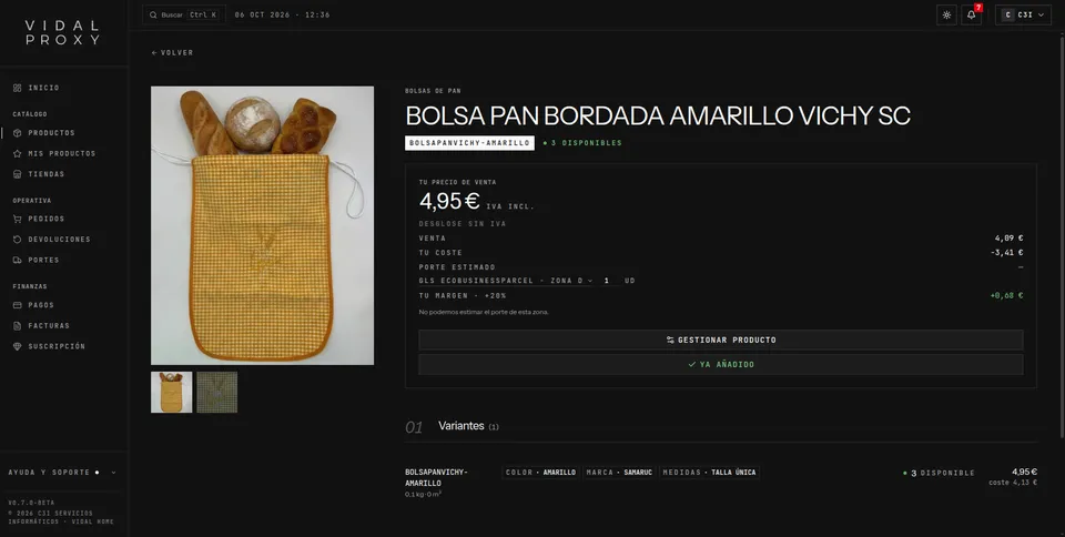 Vidal Proxy: Ficha de producto